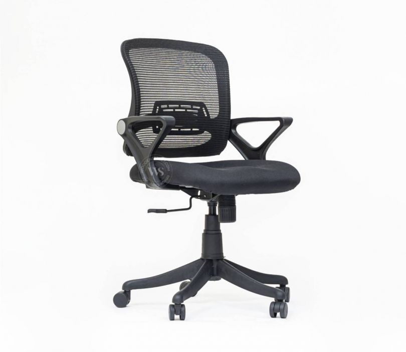 Black Mesh Office Desk Chair Adjustable Back Office Hippo Black