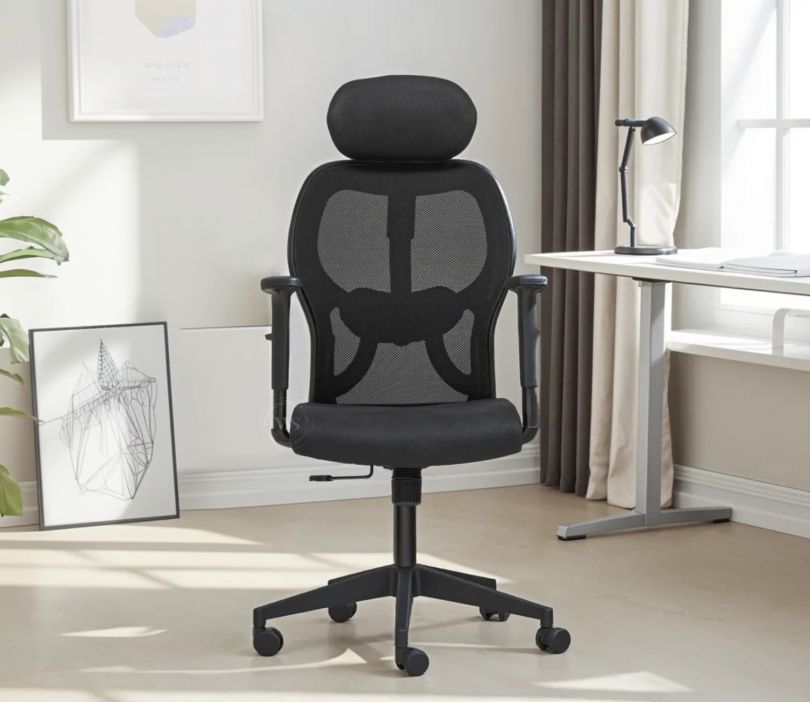 Front Image 1 - Auriga High-Back Mesh Ergonomic Office Chair (Black)
