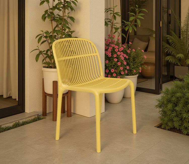 Barrova All-Weather Outdoor Chair in Durable PP (Yellow)