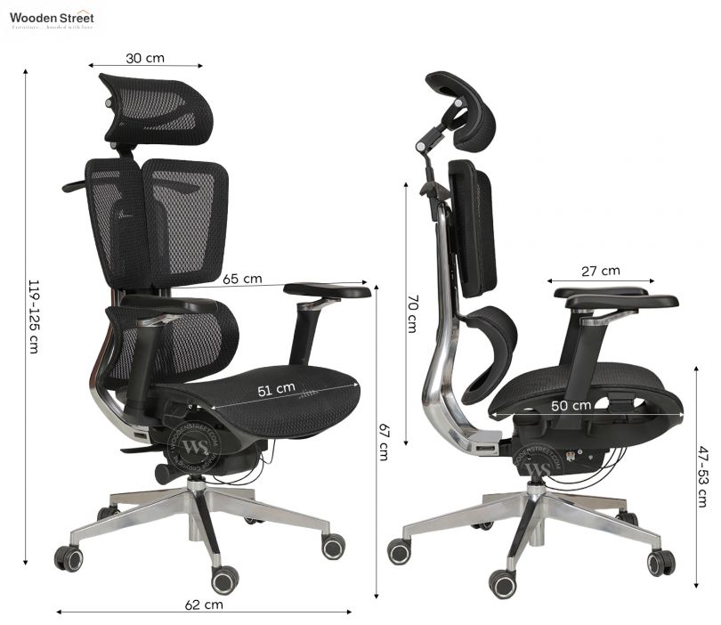 Dimension Image 1 - Bezus Premium Ergonomic High-Back Mesh Office Chair (Black)