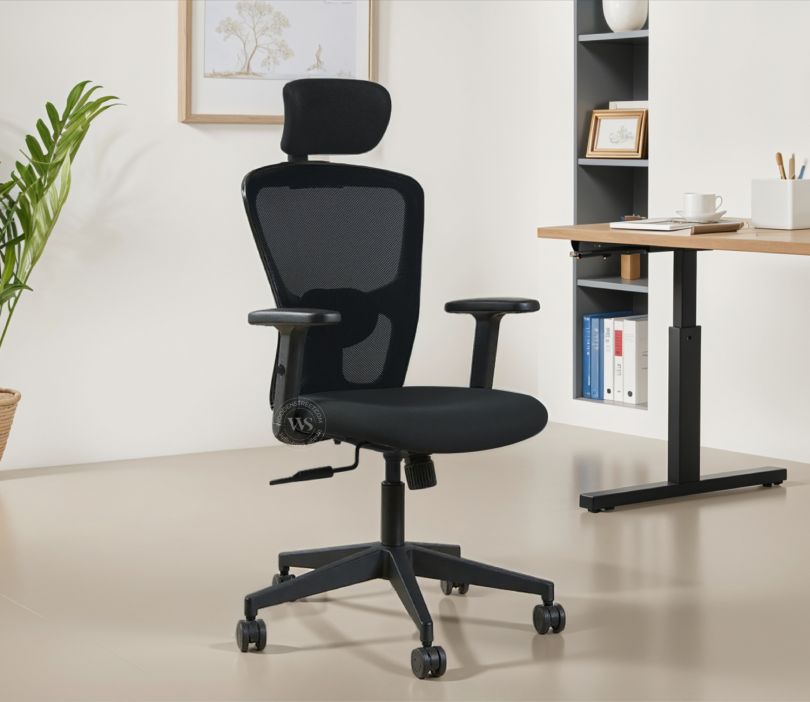 Front Image 1 - Carina High-Back Mesh Office Chair (Black)