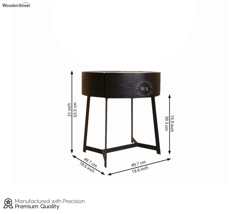 Dimension Image 1 - Larissa Wooden Bedside Table with Metal Legs