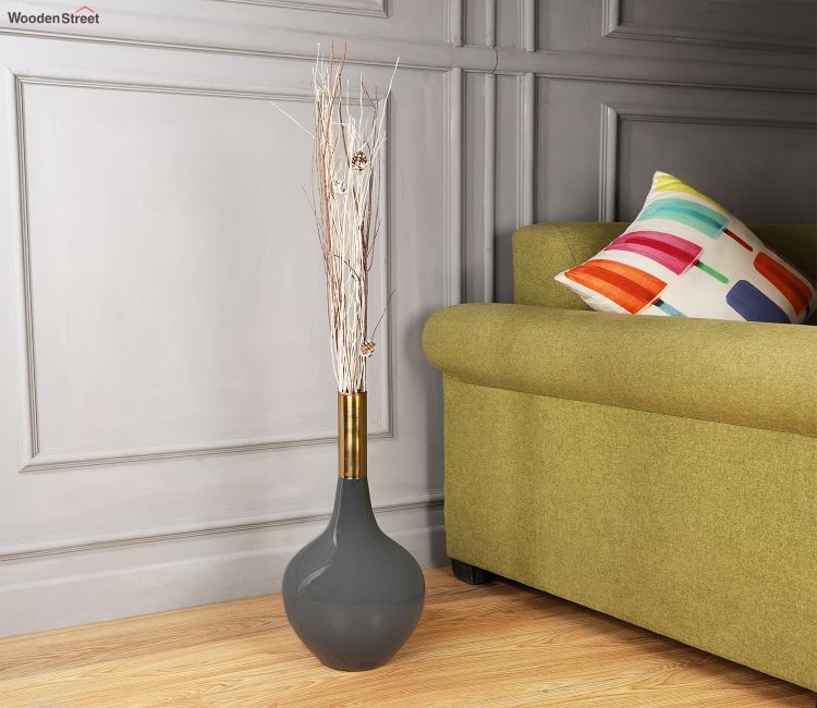 flower vases - Stout Deidra Dim grey Brass Vase | Best Flower Vase | Flower Vase for table Decor