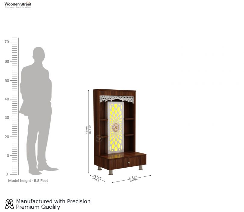 Dimension Image 1 - Dhruvit Home Temple With Inbuilt LED Light System (Exotic Teak)