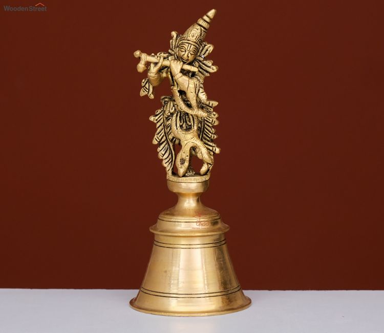 Brass Golden Krishna Bell Brass Golden Krishna Bell