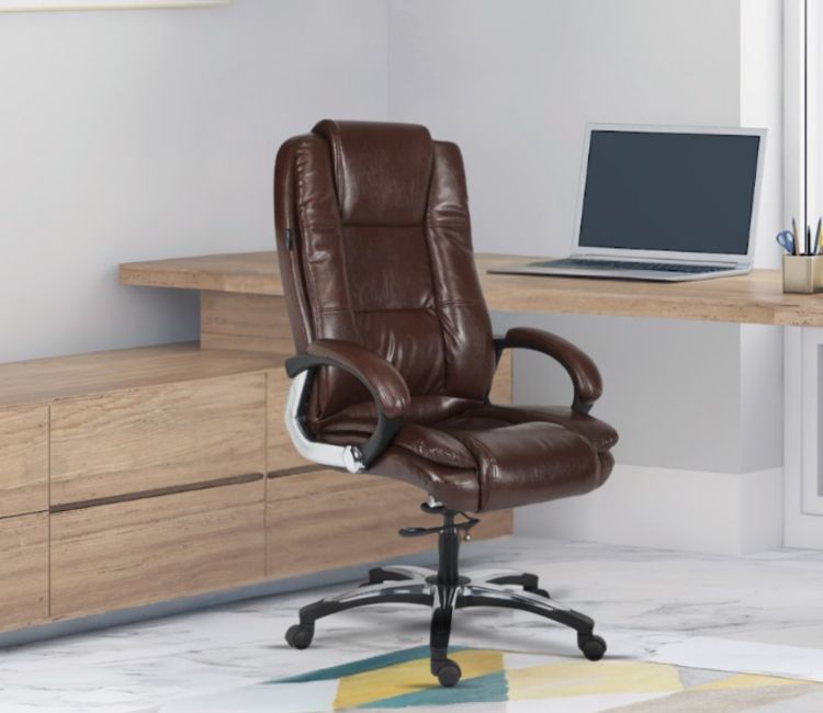 Thar Brown PU Leather High Back Director Office Chair Iconic Chairs Online