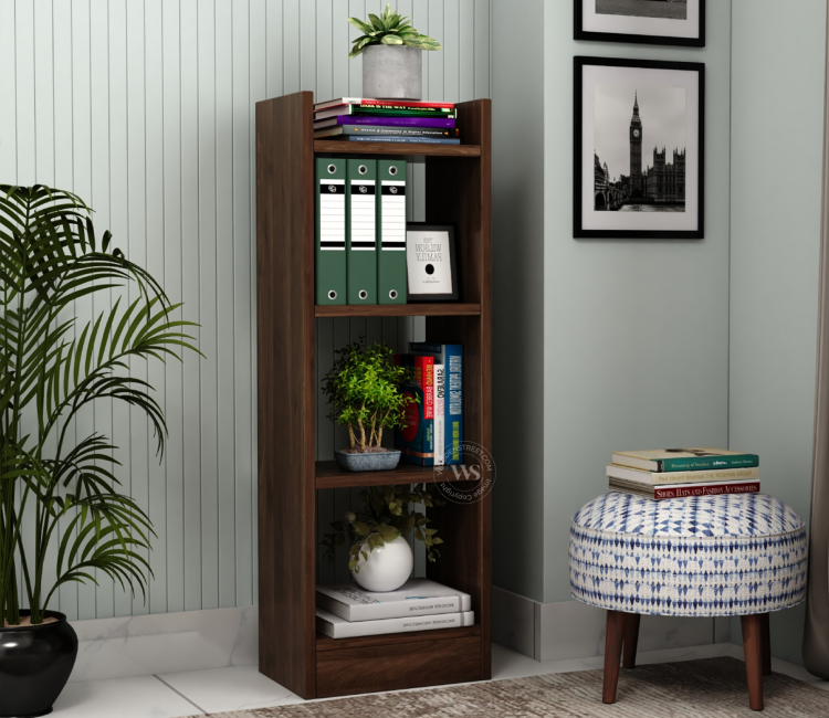 Fleming Engineered Wood Book Shelf With Open Storage (Columbian Walnut Finish) Fleming Engineered Wood Book Shelf With Open Storage Under ₹2,000