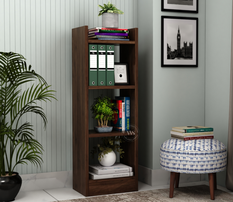 Front Image 1 - Fleming Engineered Wood Book Shelf With Open Storage (Columbian Walnut Finish)