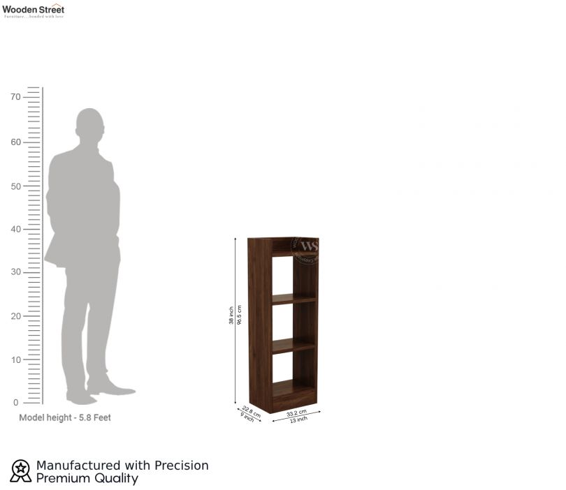Dimension Image 1 - Fleming Engineered Wood Book Shelf With Open Storage (Columbian Walnut Finish)