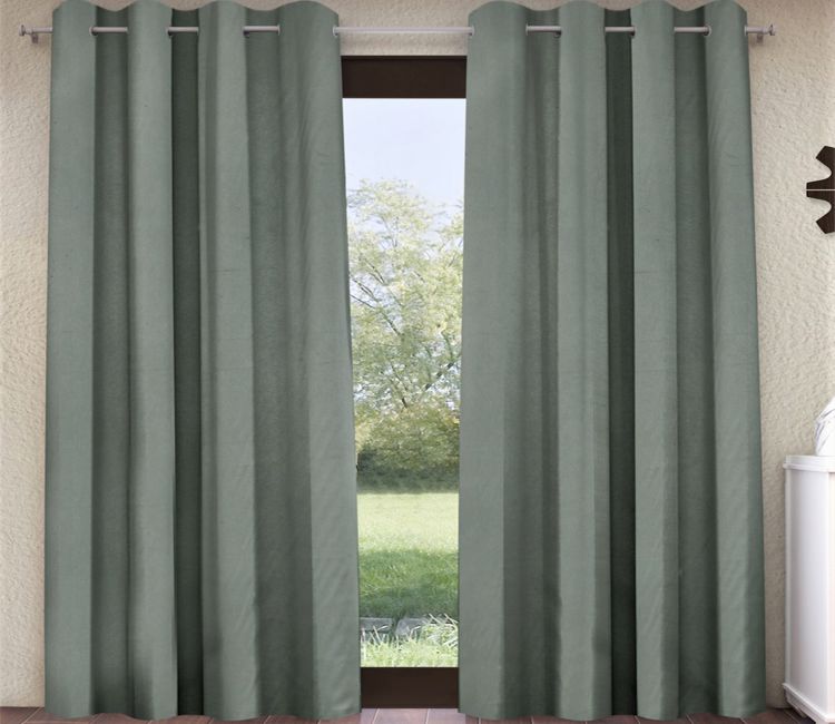 Solid Blackout Eyelet Polyester 1 Piece Door Curtain (Grey, 7 Feet) Solid Blackout Eyelet Polyester 1 Piece Door Curtain (Grey, 7 Feet)