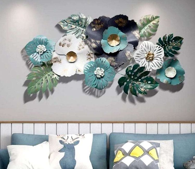 Natural Leaves Metal Wall Art Metal flower vases online Chennai | floor pots at best price