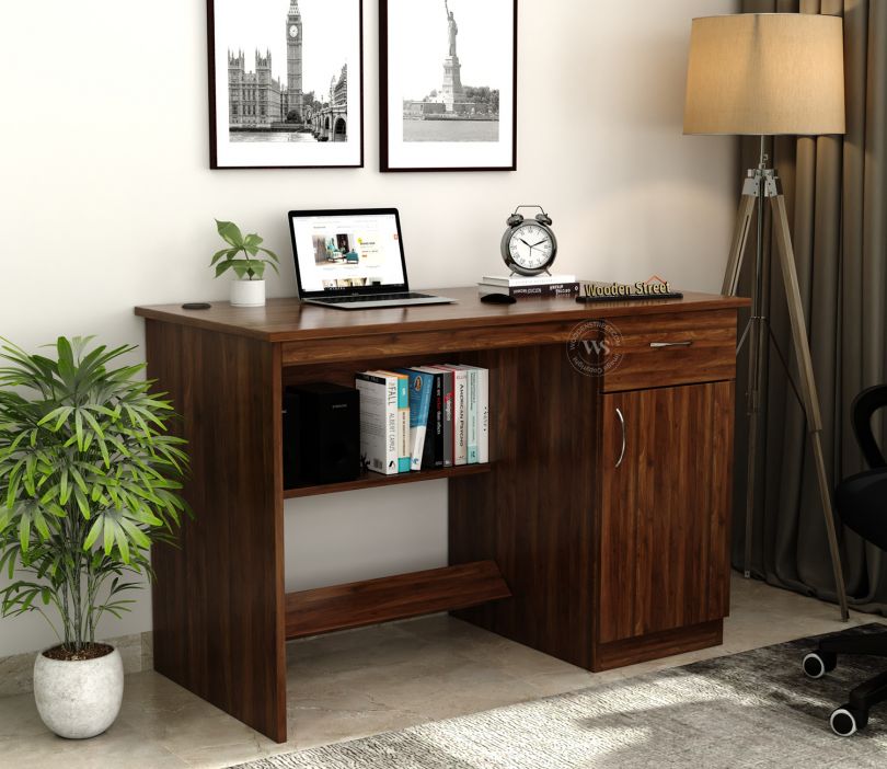 Front Image 1 - Ignite Premium Engineered Wood Study Table With Multiple Storage Space (Columbian Walnut Finish)