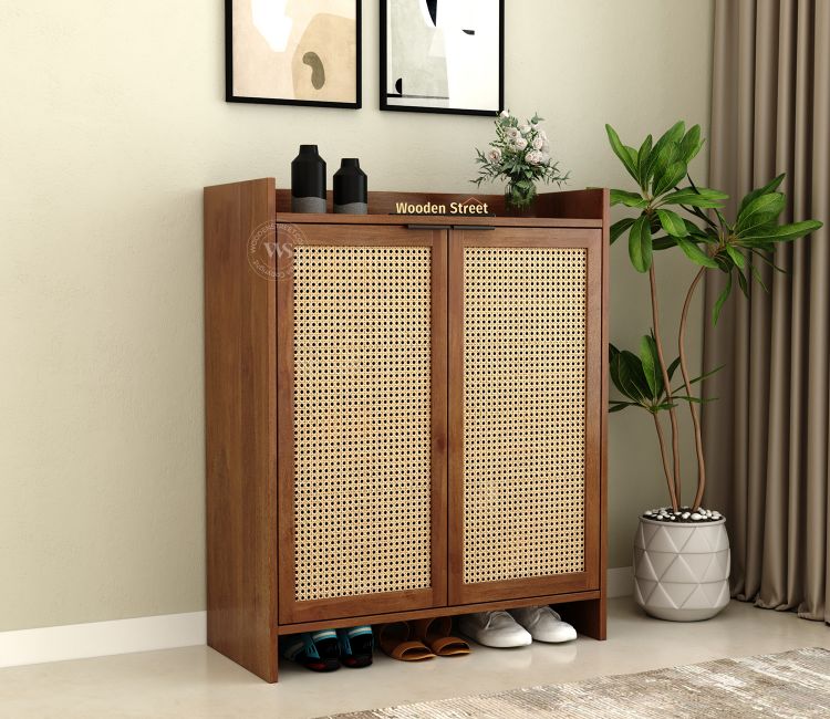Wood 50 Pair Shoe Storage Cabinet Buy Shoe Rack Online In India
