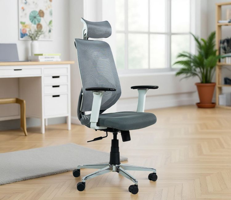Pictor High Back Mesh Ergonomic Office Chair With Durable Nylon Base (Grey) Pictor Grey Ergonomic Office Chair with Durable Nylon Base - Best Ergonomic Chair for Long Hours