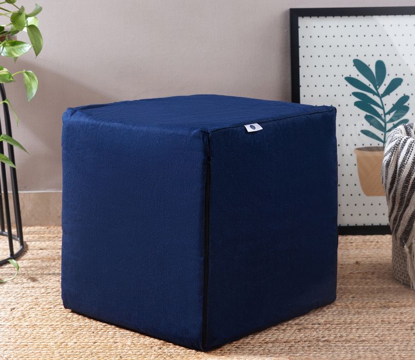Buy HR Foam Leg Resting Footrest Stool Cube Ottoman (Blue) @65