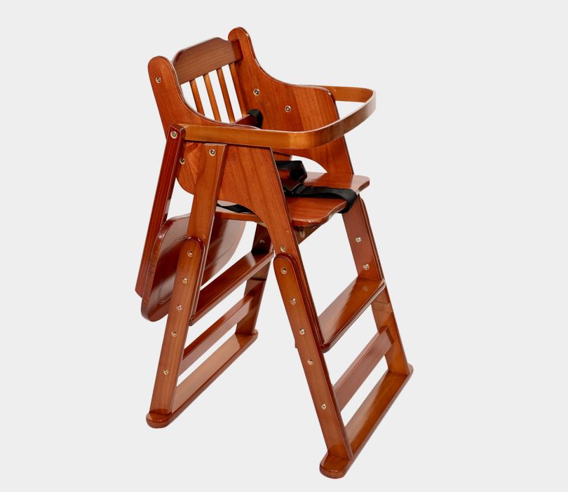 Wooden High Chair Wooden Chair For Child QToys Hardwood Baby High
