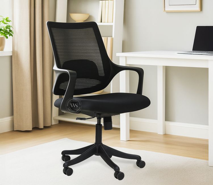 Venza Compact Comfort Mesh Chair With Fixed Armrest (Black) Venza Compact Comfort Mesh Chair With Fixed Armrest (Black)