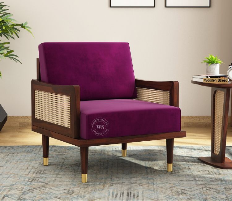 Table Pepperfry Armchair Buy Elton Cane Arm Chair (Mulberry Pink