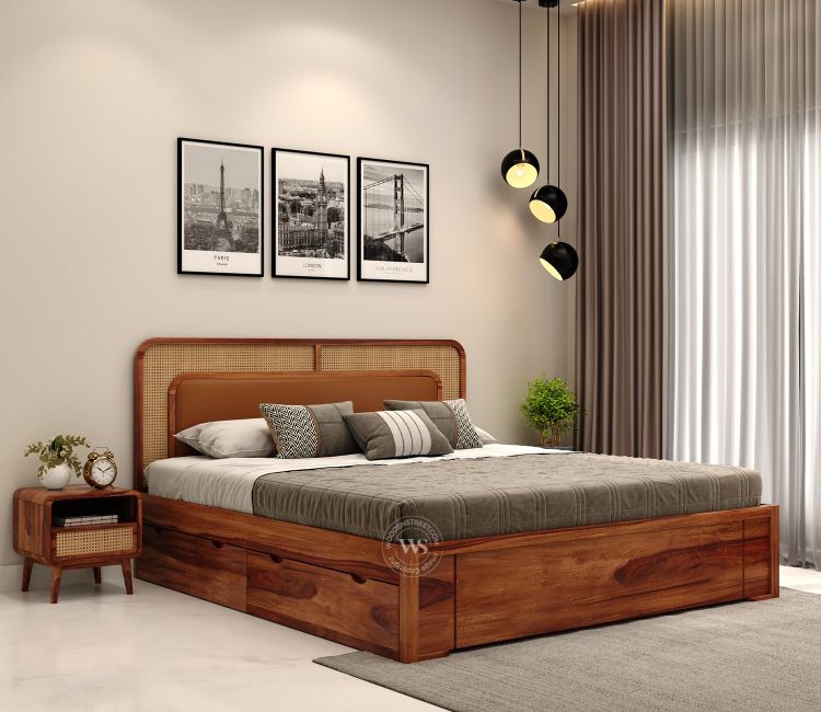 wooden bed