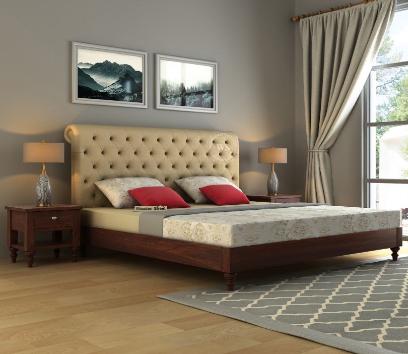 Front Image 1 - Samberg Upholstered Bed Without Storage (King Size, Irish Cream)