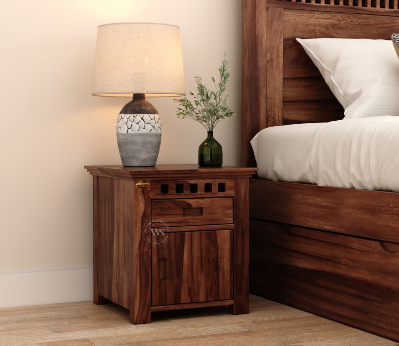 Front Image 1 - Adolph Bedside Table (Honey Finish)