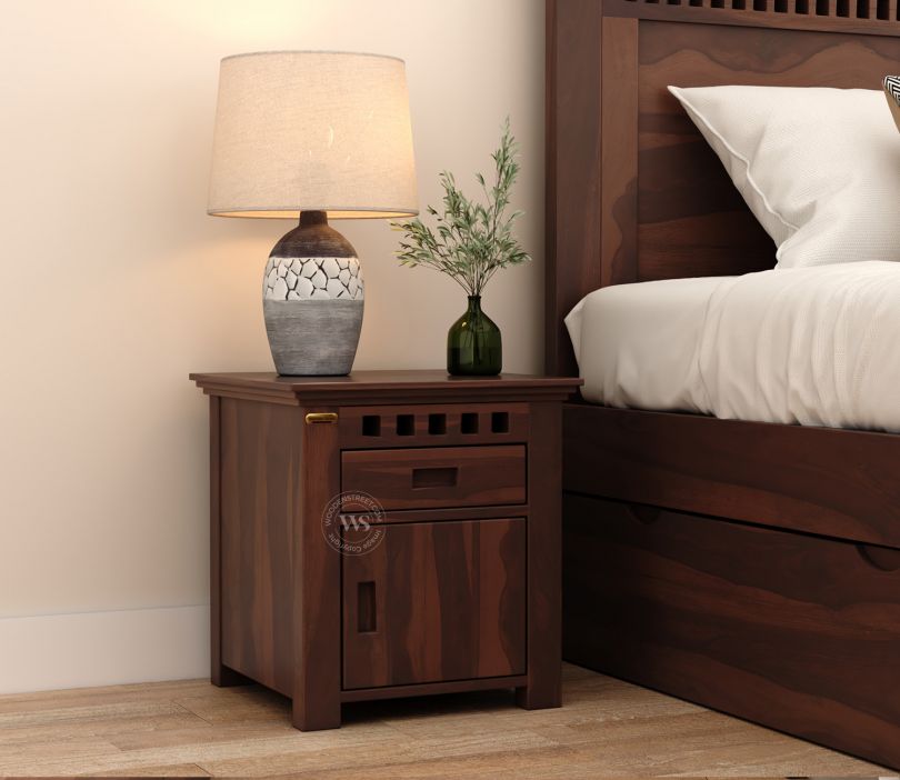 Front Image 1 - Adolph Bedside Table (Walnut Finish)