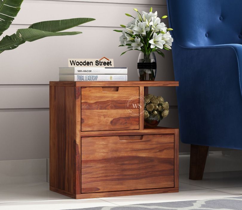 Front Image 1 - Adrian Bedside Table (Honey Finish)