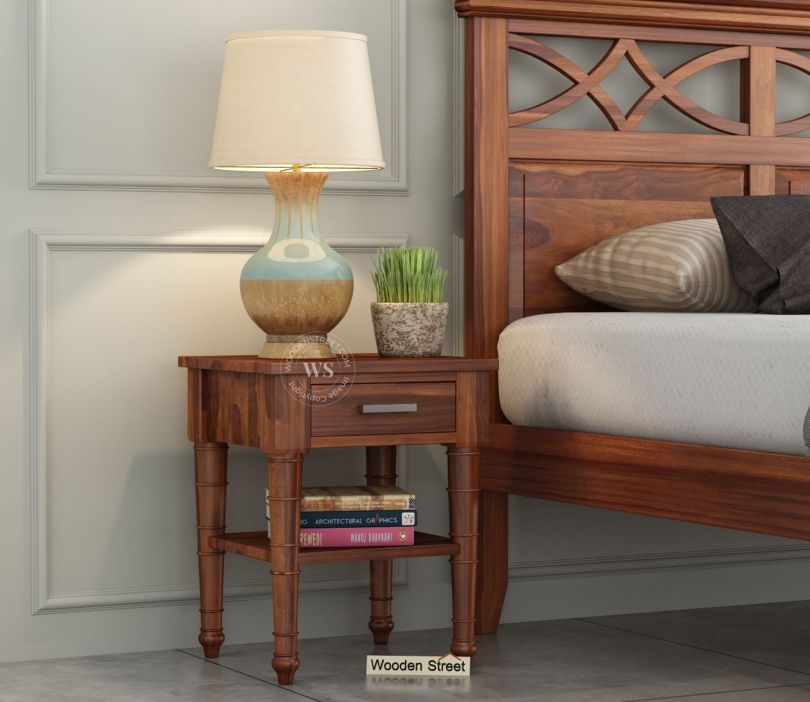 Front Image 1 - Allan Bedside Table (Honey Finish)