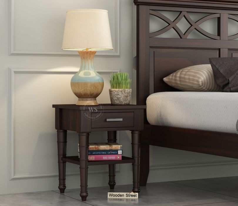 Front Image 1 - Allan Bedside Table (Walnut Finish)