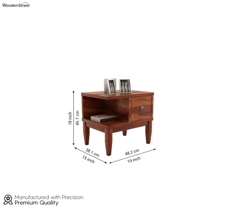 Dimension Image 1 - Helix Bedside Table (Honey Finish)
