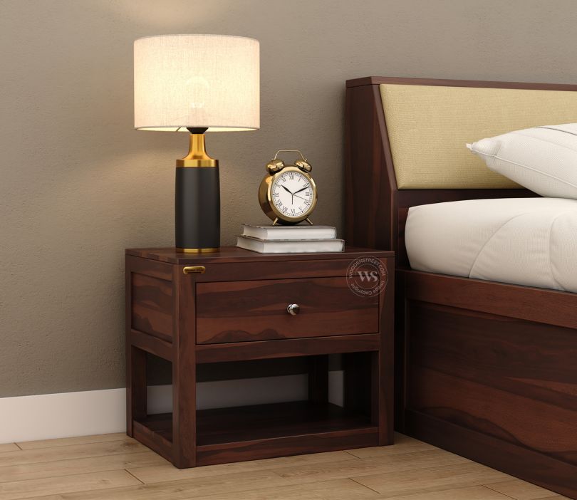 Front Image 1 - Walken Bedside Table (Walnut Finish)