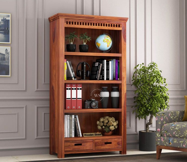 Adolph Book Shelves (Honey Finish) Adolph Book Shelves (Honey Finish), buy book rack online at best price