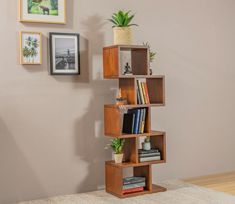 Cagney Sheesham Wood Ladder Book Shelf (Honey Finish) Cagney Bookshelf | wooden street bookshelf at best prices