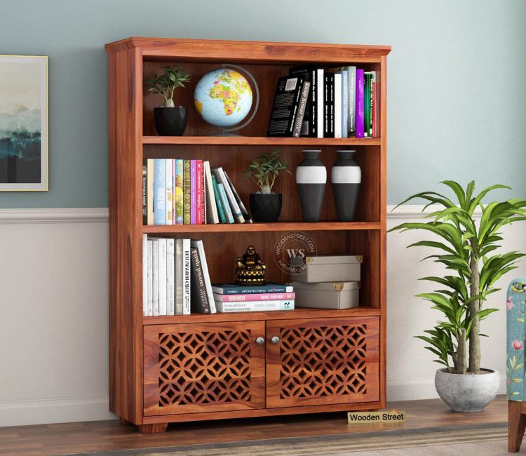 Cambrey Book Shelves (Honey Finish) Cambrey Book Shelves (Honey Finish), Wooden book rack online at best price