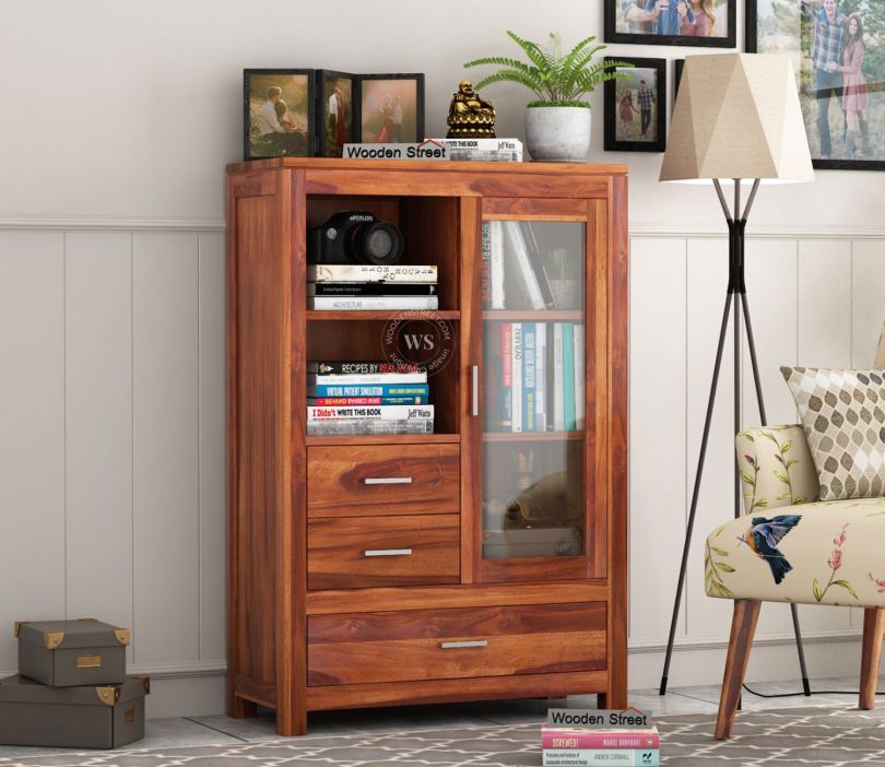 Front Image 1 - Pietro Book Case (Honey Finish)