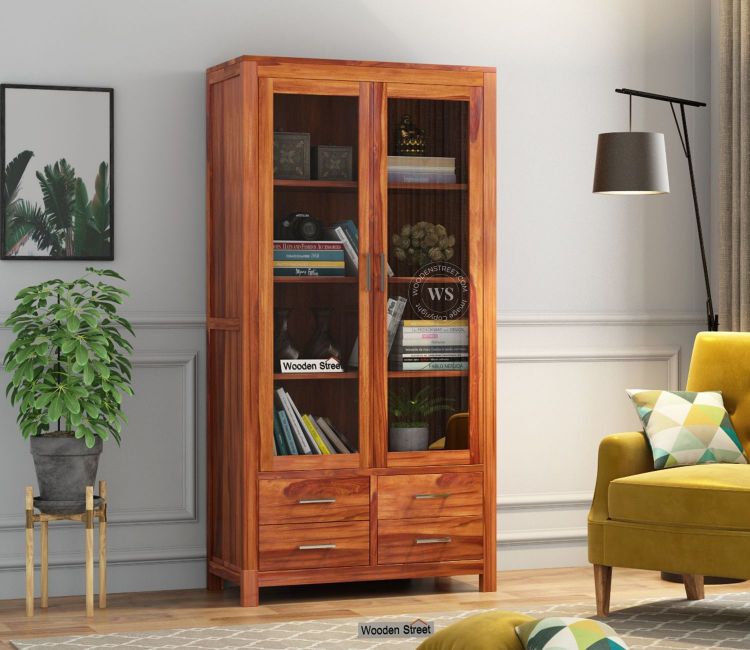 Portus Bookshelf (Honey Finish) Portus Bookshelf | buy bookshelf with glass door | Large bookshelf