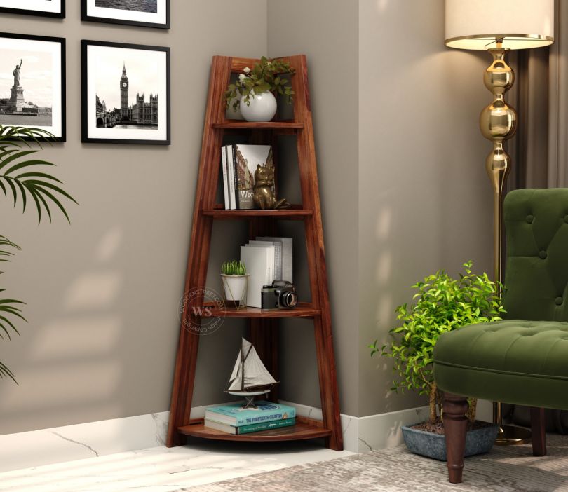 Front Image 1 - Severino Sheesham Wood Foldable Bookshelf (Honey Finish)
