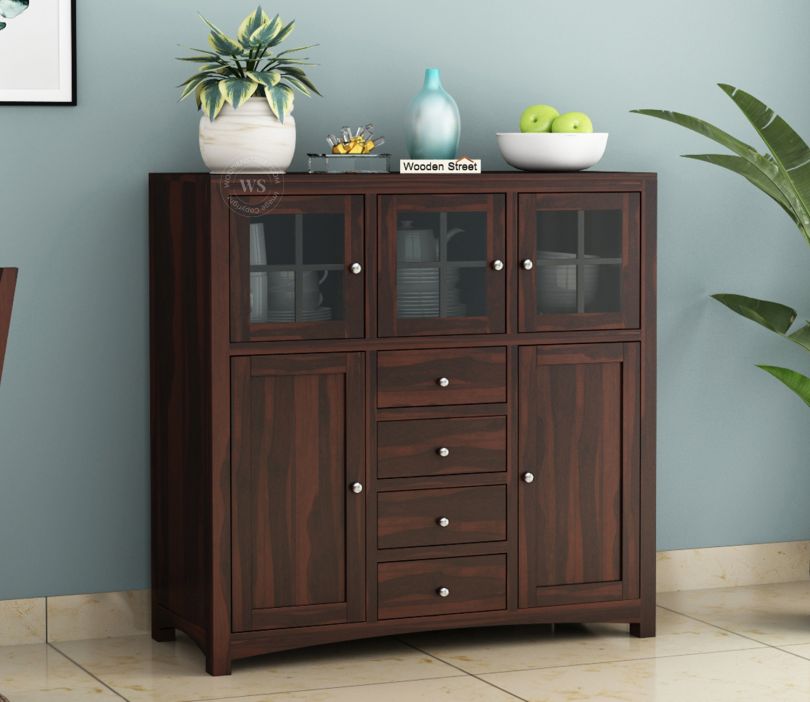Front Image 1 - Carrock Sheesham Wood Cabinet (Walnut Finish)