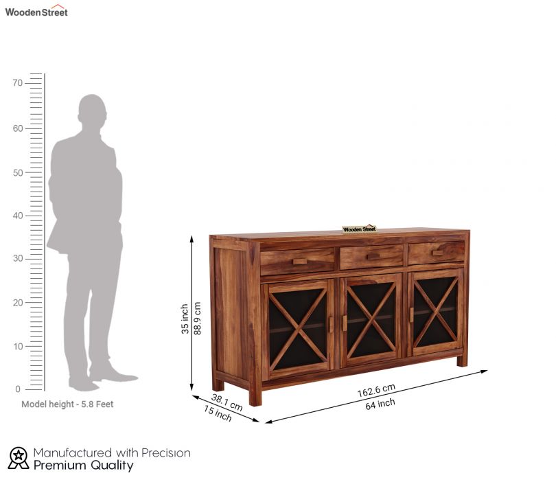 Dimension Image 1 - Kerry Sheesham wood Sideboard and Cabinets (Honey Finish)