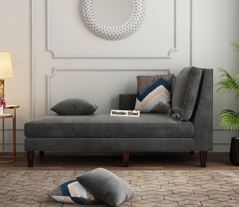 Ubuy Gray Velvet Sofa With Chaise Lounge Bracus Chaise Lounge