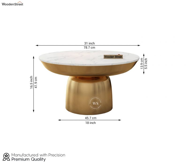 Dimension Image 1 - Discus Metal Coffee Table with Marble ŷֹٷapp