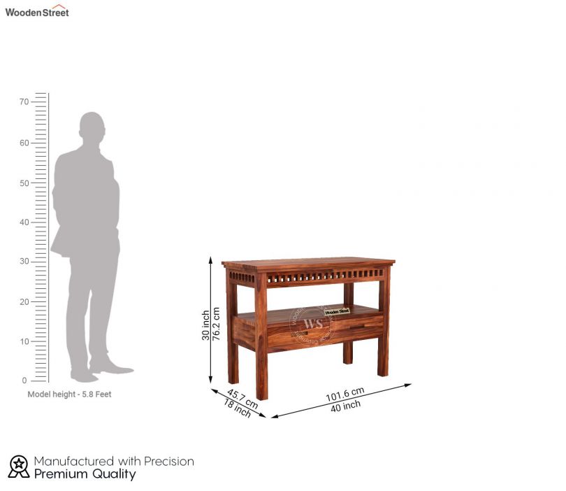 Dimension Image 1 - Adolph Console Table With Storage (Honey Finish)
