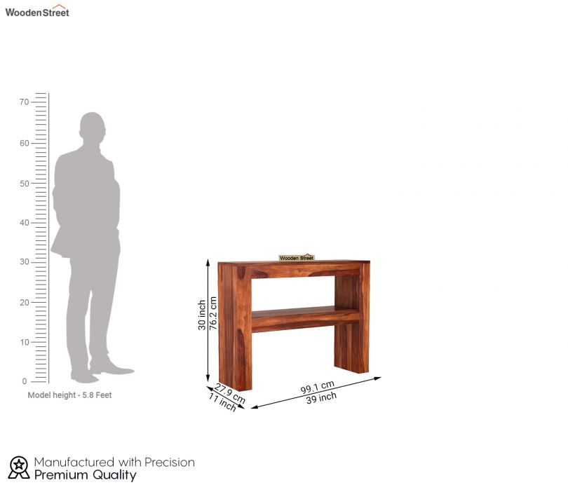 Dimension Image 1 - Castor Console Table (Honey Finish)