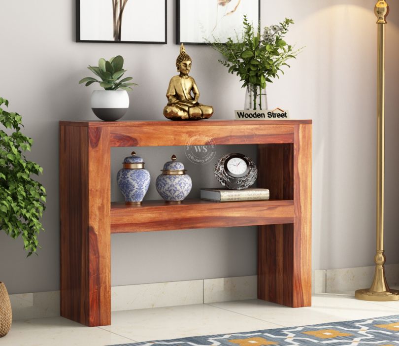 Front Image 1 - Castor Console Table (Honey Finish)