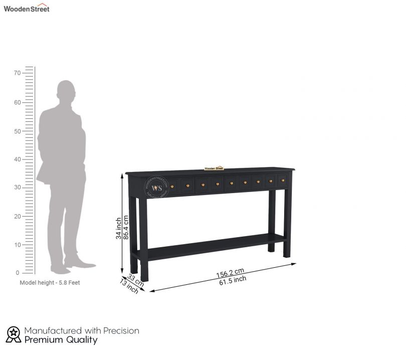 Dimension Image 1 - Ciaro Solid Wood Console Table (Black Finish)