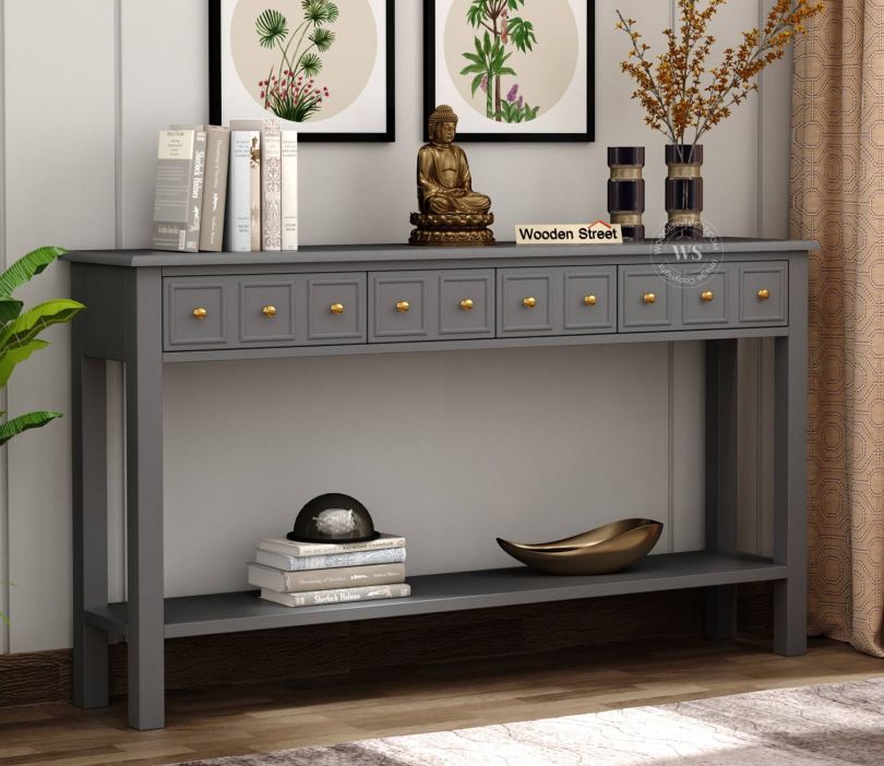 Front Image 1 - Ciaro Solid Wood Console Table (Grey Finish)