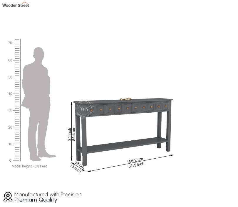 Dimension Image 1 - Ciaro Solid Wood Console Table (Grey Finish)