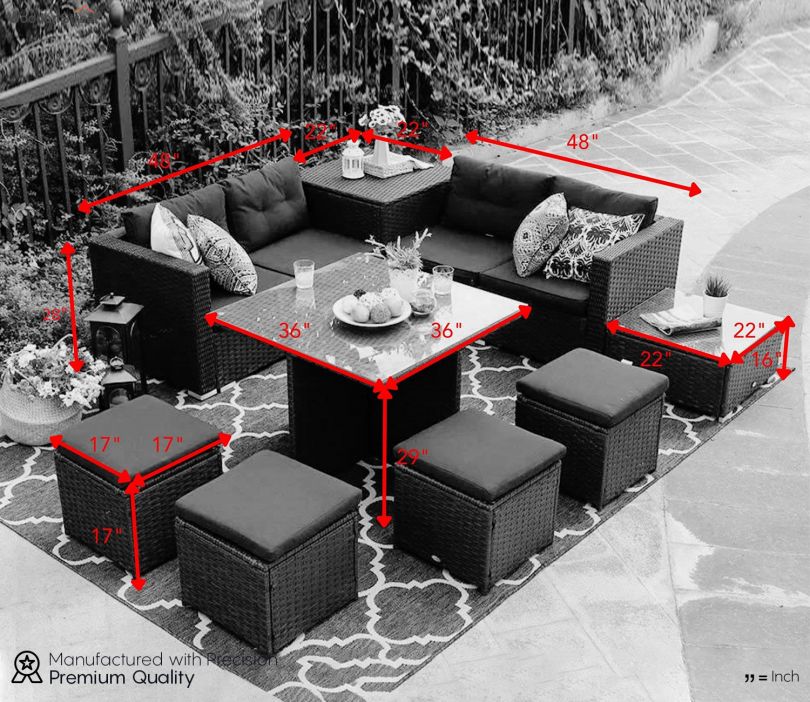 Rattan Garden Furniture Patio Set Seats Curro Outdoor Sofa Set