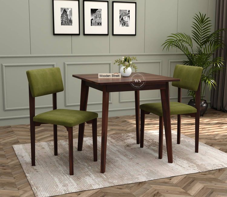 Camden 2 Seater Sheesham Wood Dining Set with Cushioned Chairs (Walnut Finish) Adolph 2 Seater Dining Set (Walnut Finish)