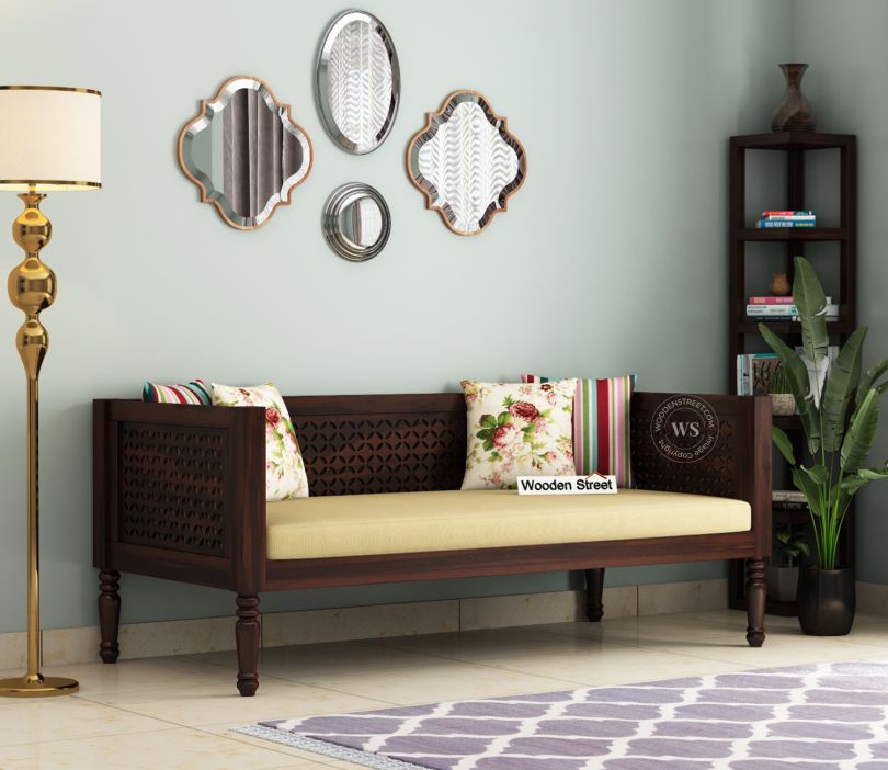 Front Image 1 - Angelica Divan with Mattress (Walnut Finish)